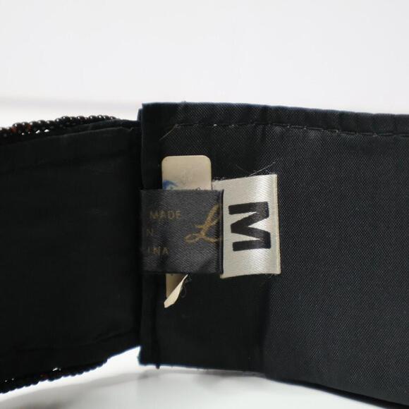 L Regal Beaded Cummerbund Belt M Womens Vtg 80s‎ Hook & Loop Rainbow Goth Fairy - Picture 5 of 7